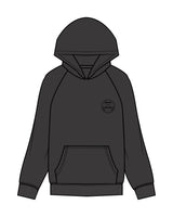 The Mens Hoodie - Washed Black - Bean Head - Left Chest Round - Embroidered - Black