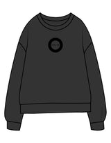 The Midweight Unisex Crewneck - Washed Black - HiLo - Center Chest & Back Stacked - Printed - Tone on Tone