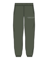 The Mens Sweatpants - Cypress - Core Reform - Left Leg Stacked - Printed - White