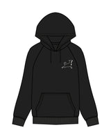 The Classic Hoodie - Black - Updog Yoga - Left Chest & Back Stacked - Full Color