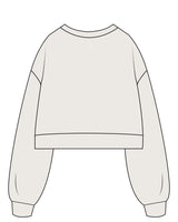 The Womens Crop Crewneck - Bone - Core Ritual - Center Chest & Back Neckline - White