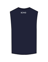 The Muscle Tank - Navy - Bond Fitness - Center Chest Round & Upper Back - Printed - White