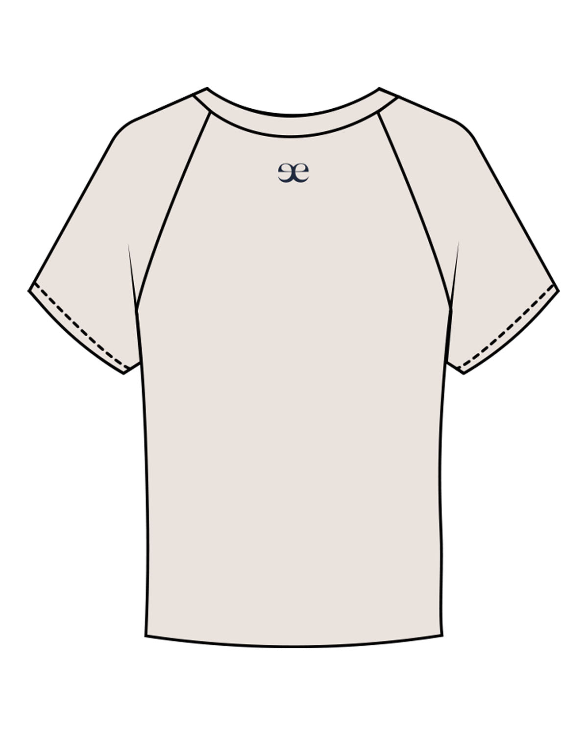 The Micro Rib Baby Tee - Natural - Evolve Lagree - Center Chest & Back Neckline - Printed - Navy