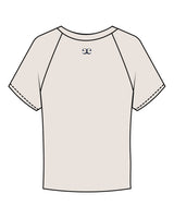 The Micro Rib Baby Tee - Natural - Evolve Lagree - Center Chest & Back Neckline - Printed - Navy