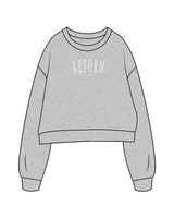 The Oversized Crop - Heather - Reform Fitness - Center Chest Stacked & Back Center Neckline - White