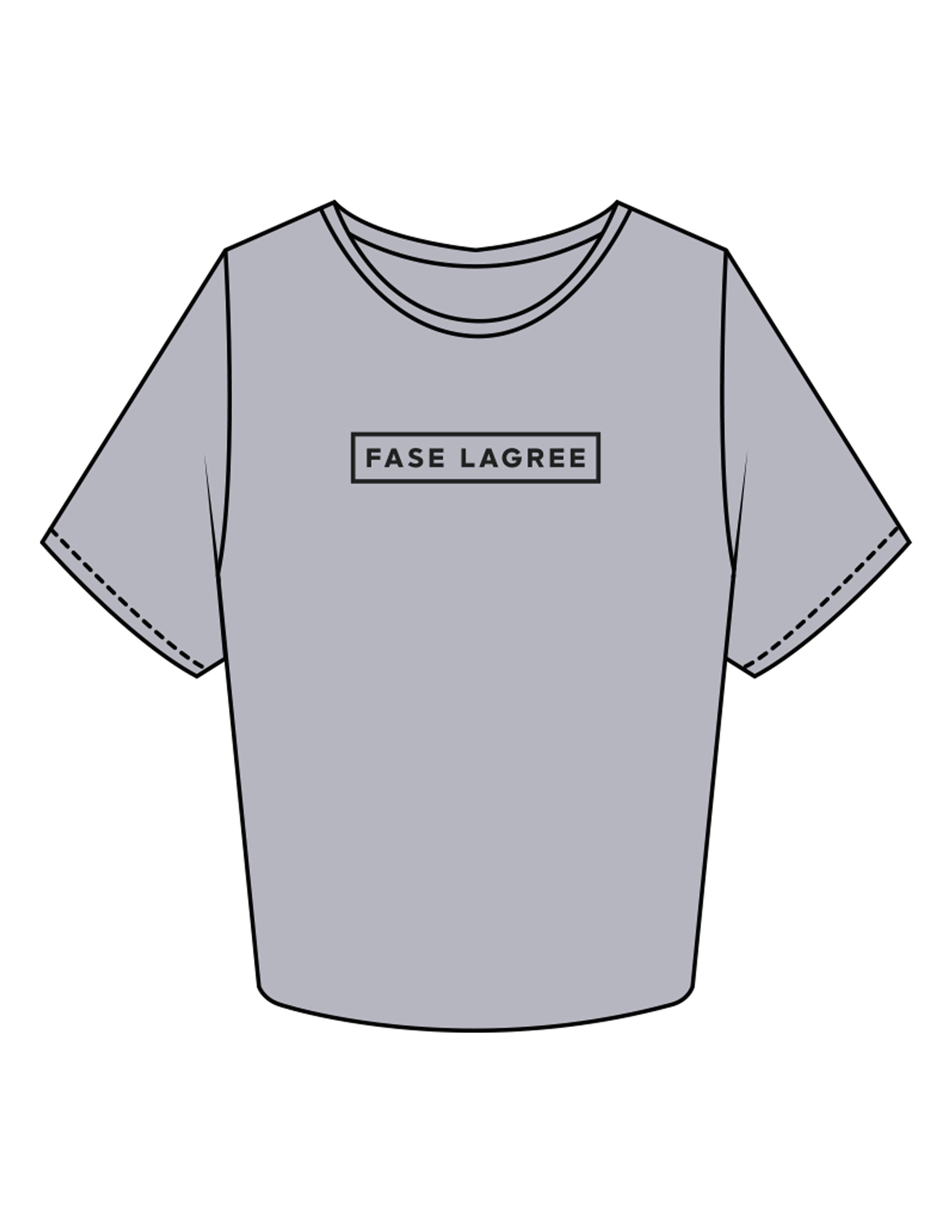 The Crop Tee - Heather - Fase Lagree - Center Chest - Printed - Charcoal