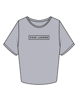 The Crop Tee - Heather - Fase Lagree - Center Chest - Printed - Charcoal