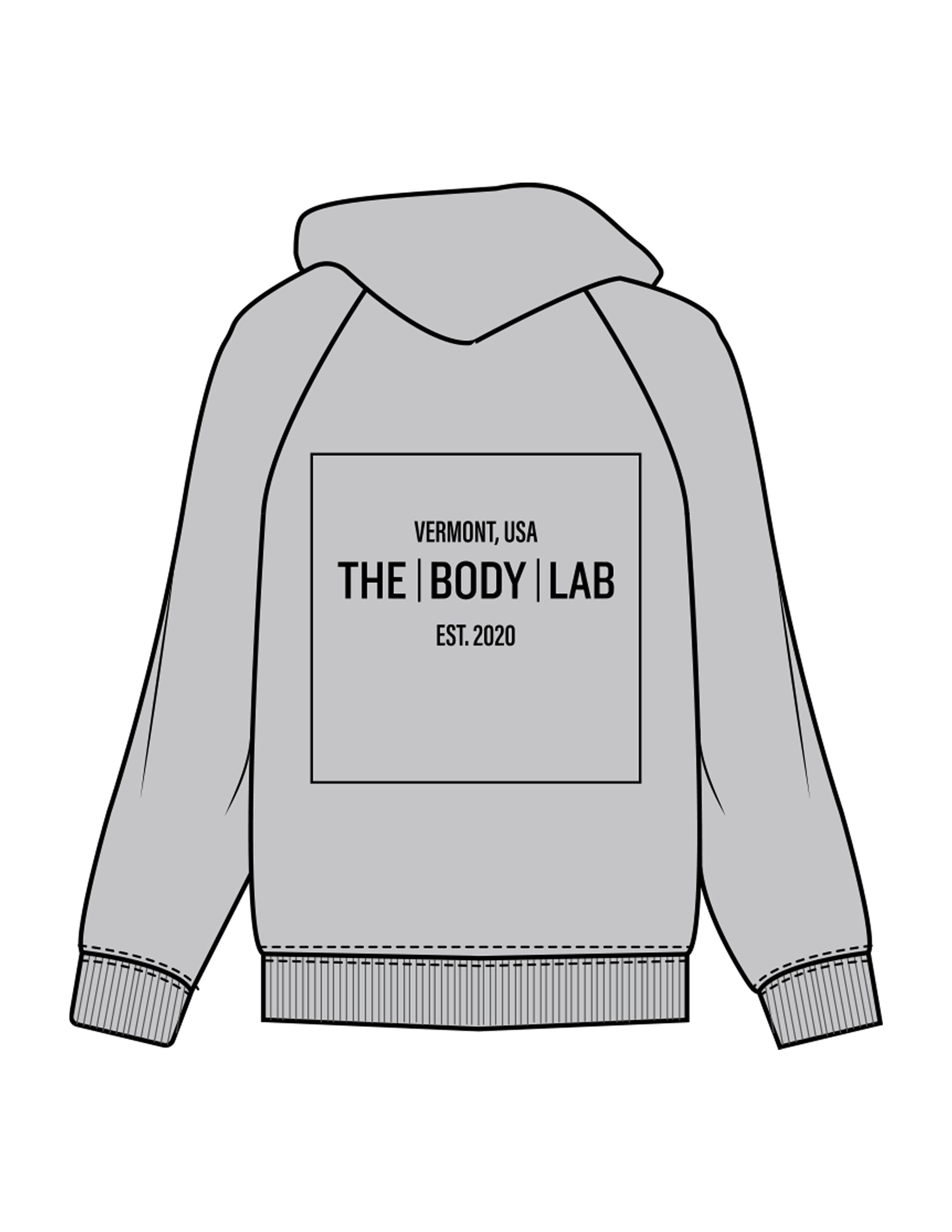The Womens Hoodie - Storm - Body Lab - Back Boxed - Printed - White