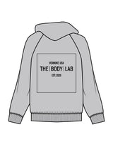 The Womens Hoodie - Storm - Body Lab - Back Boxed - Printed - White