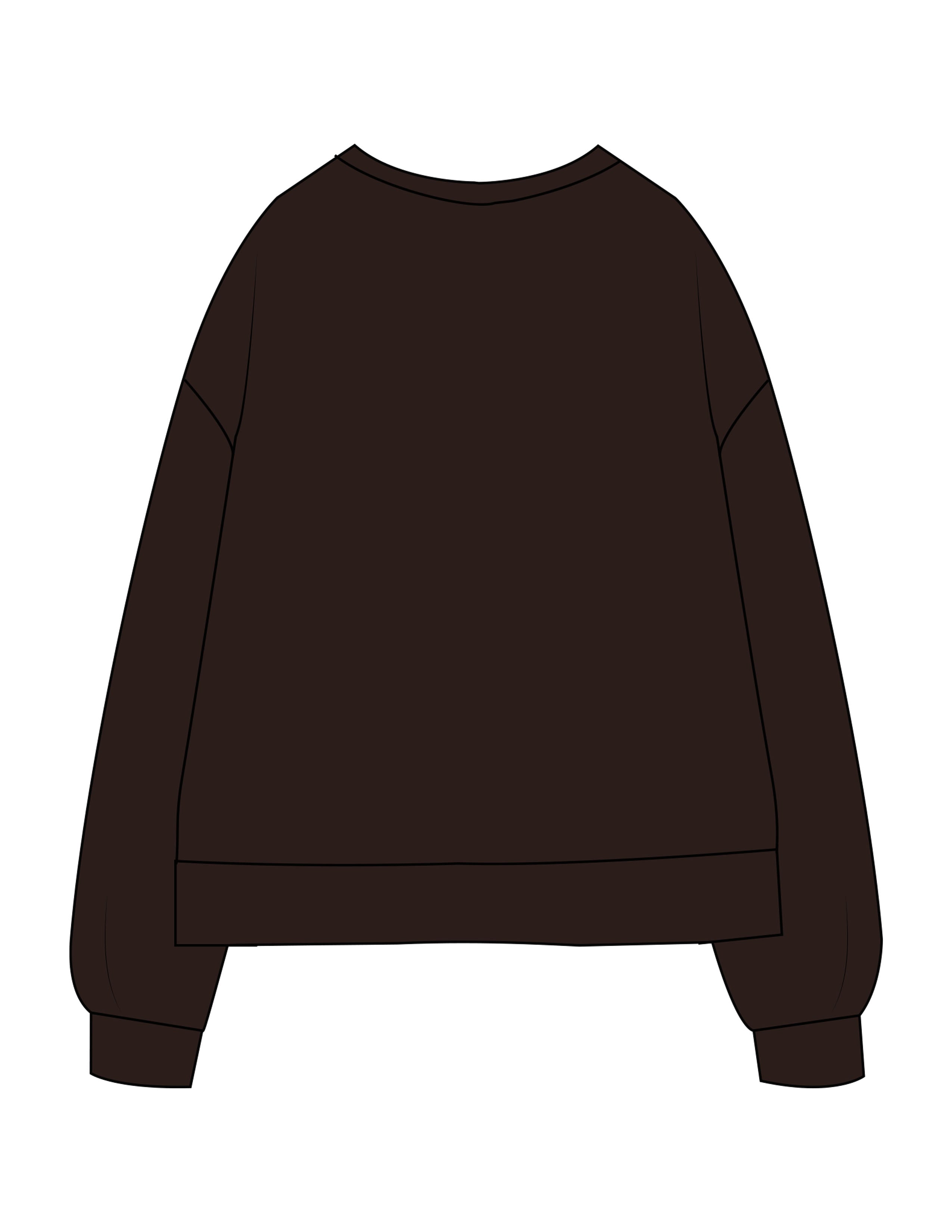 The Recycled Unisex Crewneck - Brown - Lucky Penny - Center Chest Stacked - Embroidered - Off White