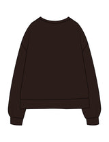 The Recycled Unisex Crewneck - Brown - Lucky Penny - Center Chest Stacked - Embroidered - Off White
