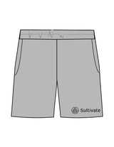 The Mens Sweat Shorts - Heather - Sultivate - Left Leg - Printed - Black