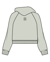 The Womens Lightweight Cropped Hoodie - Sage - Heat Bootcamp - Center Chest & Upper Back - Printed - Black