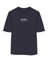The Womens Oversized Tee - Ink - Mantra - Center Chest Stacked - Printed - White