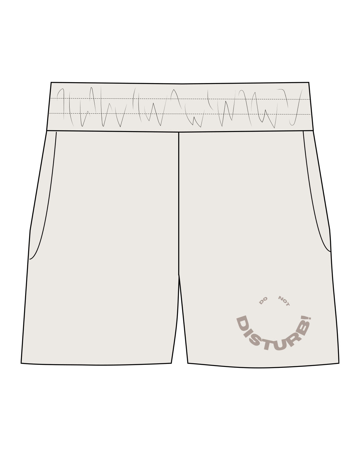 The Womens Sweat Shorts - Bone - Renew - Left Leg Half-Rounded - Tone on Tone