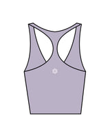 The Racer Tank - Lavender - The Body Refinery - Center Chest Stacked & Back Center - White