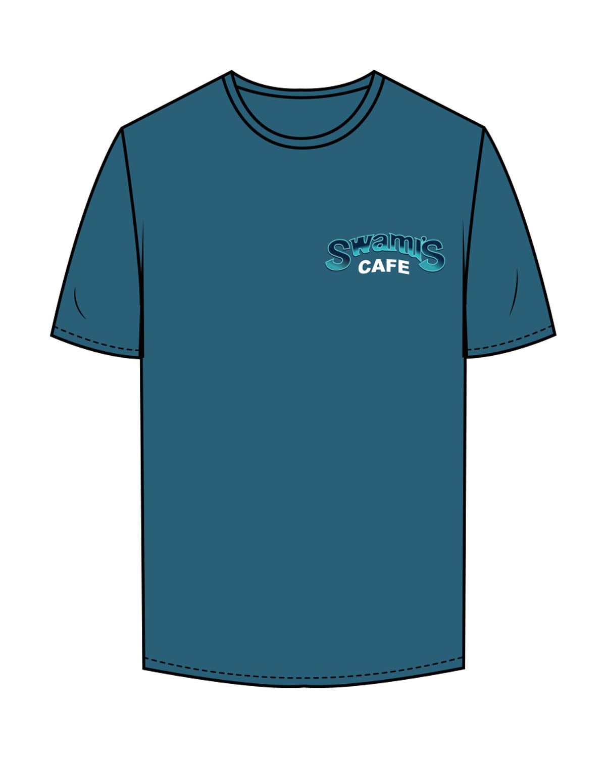The Mens Tee - Atlantic - Swamis Core - Left Chest Stacked  - Printed - Full Color