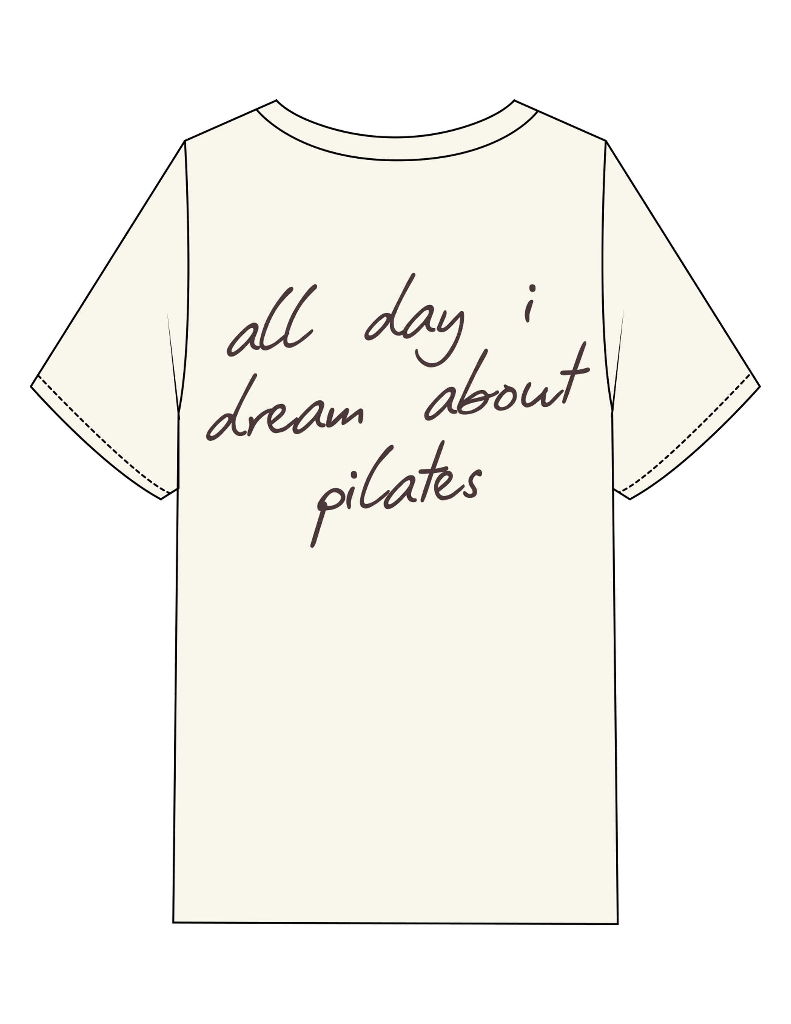The Womens Heavyweight Tee - Off White - Ritual Body - Center Chest Inverted & Back Script - Printed - Brown