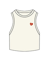 The Ribbed Crop Tank - Off White - M4Lagree - Left Chest Logo - Embroidered - Full Color