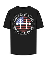 The Mens Tee - Black - Haus of Fitness - Center Chest & Back Round Colored - Printed - Full Color