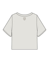 The Heavyweight Crop Tee - Washed Bone - M4Lagree - Center Chest Stacked & Back Neckline Icon - Tone on Tone