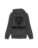 The Classic Hoodie - Charcoal - PURE QUALITY - Center Chest & Back Center Stacked - Black
