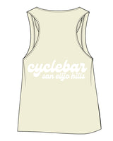 The Crop Tank - Butter - Cyclebar - Center Chest & Back Star - Printed - White