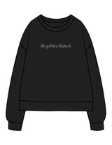 The Recycled Unisex Crewneck - Black - THE PILATES DISTRICT - Center Chest - Printed - White