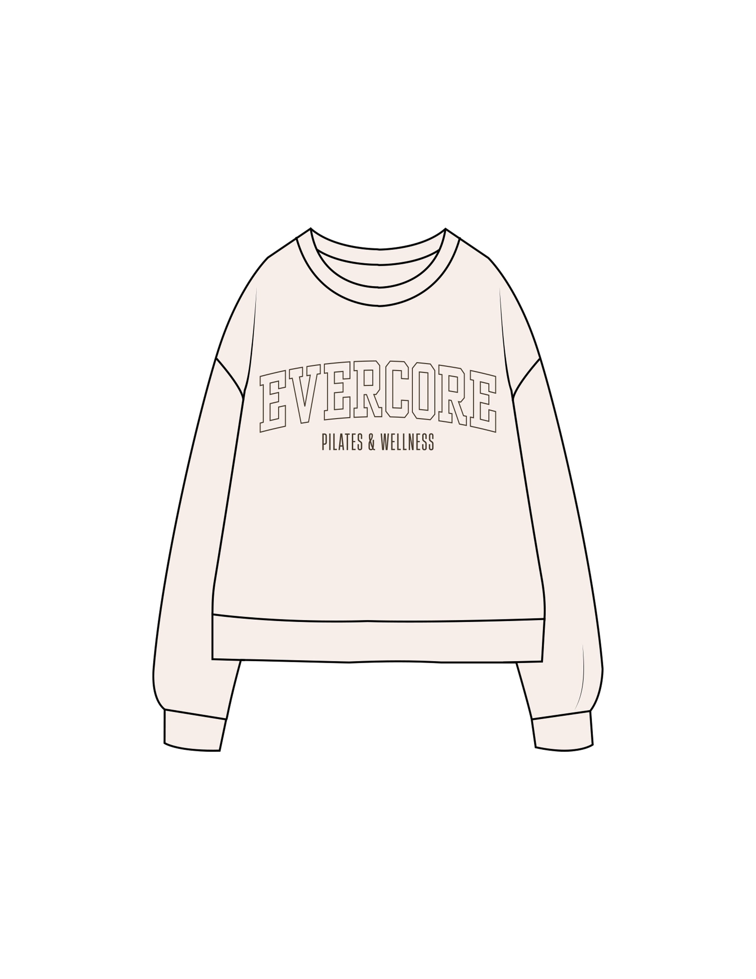 The Recycled Unisex Crewneck - Polar - EVERCORE - Center Chest Stacked - Printed - Brown
