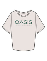 The Crop Tee - Bone - OCWC - Chest Stacked - Printed - Green
