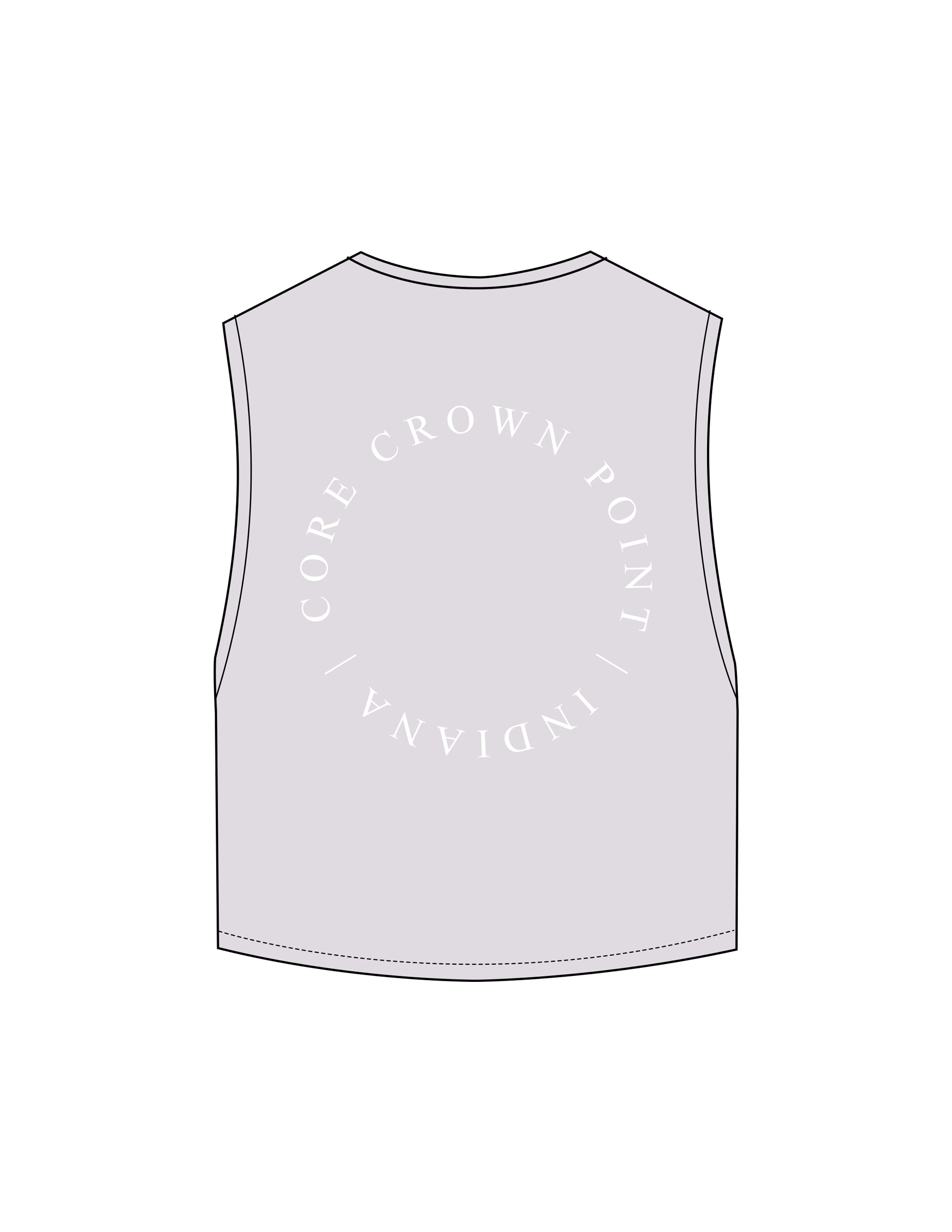 The Crop Muscle Tank - Orchid - Core Crown Point - Left Chest Arc & Back Round - Printed - White