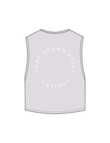 The Crop Muscle Tank - Orchid - Core Crown Point - Left Chest Arc & Back Round - Printed - White