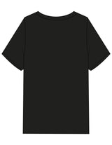 The Womens Heavyweight Tee - Black - New Mom School - Center Chest Stacked - Printed - White