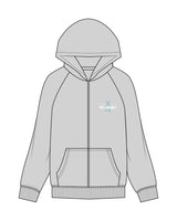 The Womens Zip Hoodie - Heather - White House - Left Chest White Text - Printed-  Full Color