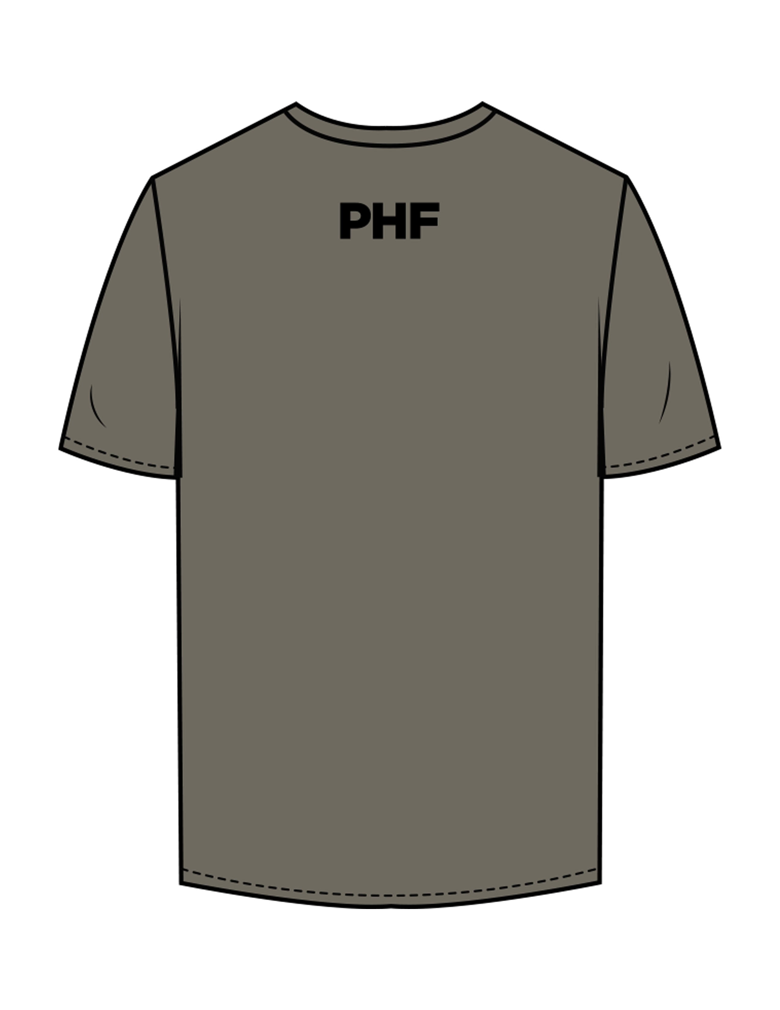The Mens Tee - Cypress - Powerhouse Fitness - Full Front & Back Neckline - Printed - Black