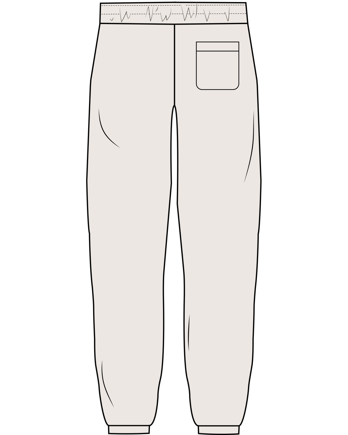 The Womens Sweatpants - Bone - Onyx & Ivory - Left Leg - Printed - Black