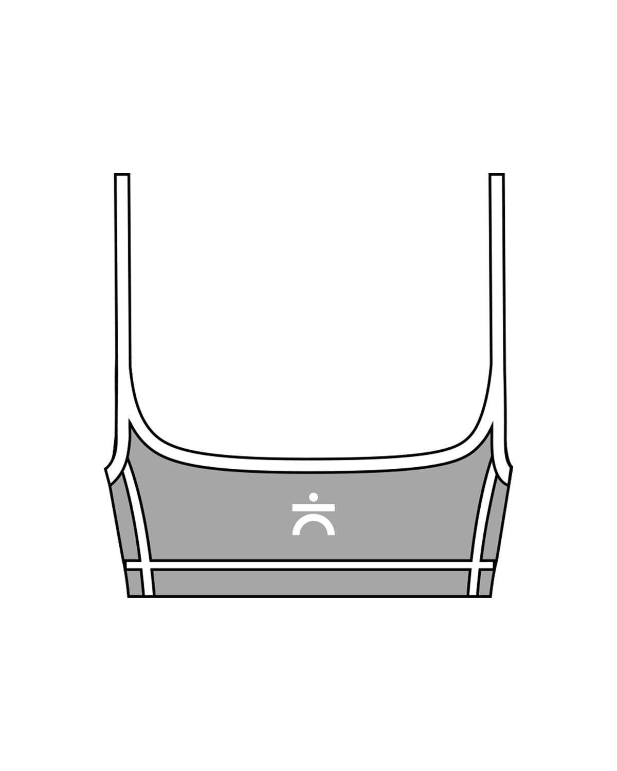 The Piped Scoop Sports Bra - Gray - enCore Pilates - Center Back - Printed - White