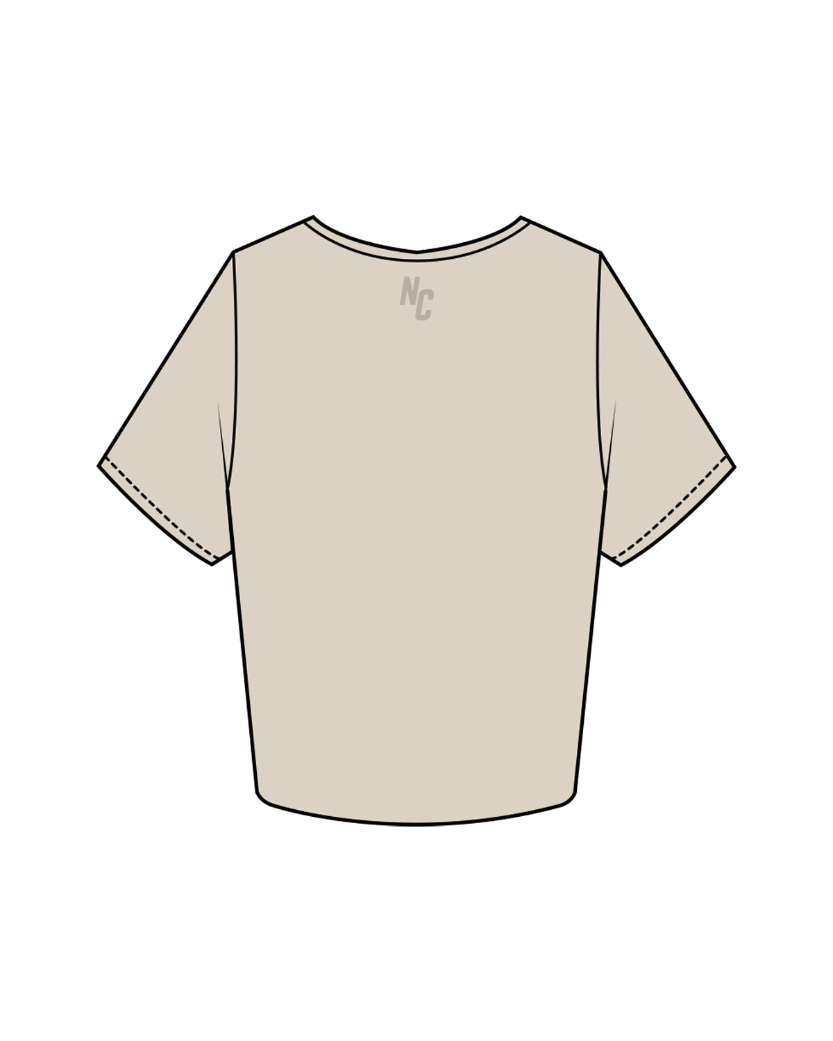 The Crop Tee - Bone - North County Fitness - Center Chest & Back Center - Tone on Tone