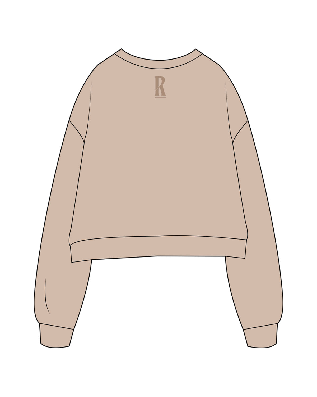 The Studio Crop - Taupe - Revolve Pilates - Cemter Chest Stacked & Back Neckline - Printed - Tone on Tone