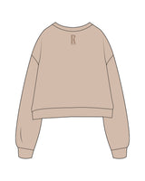 The Studio Crop - Taupe - Revolve Pilates - Cemter Chest Stacked & Back Neckline - Printed - Tone on Tone