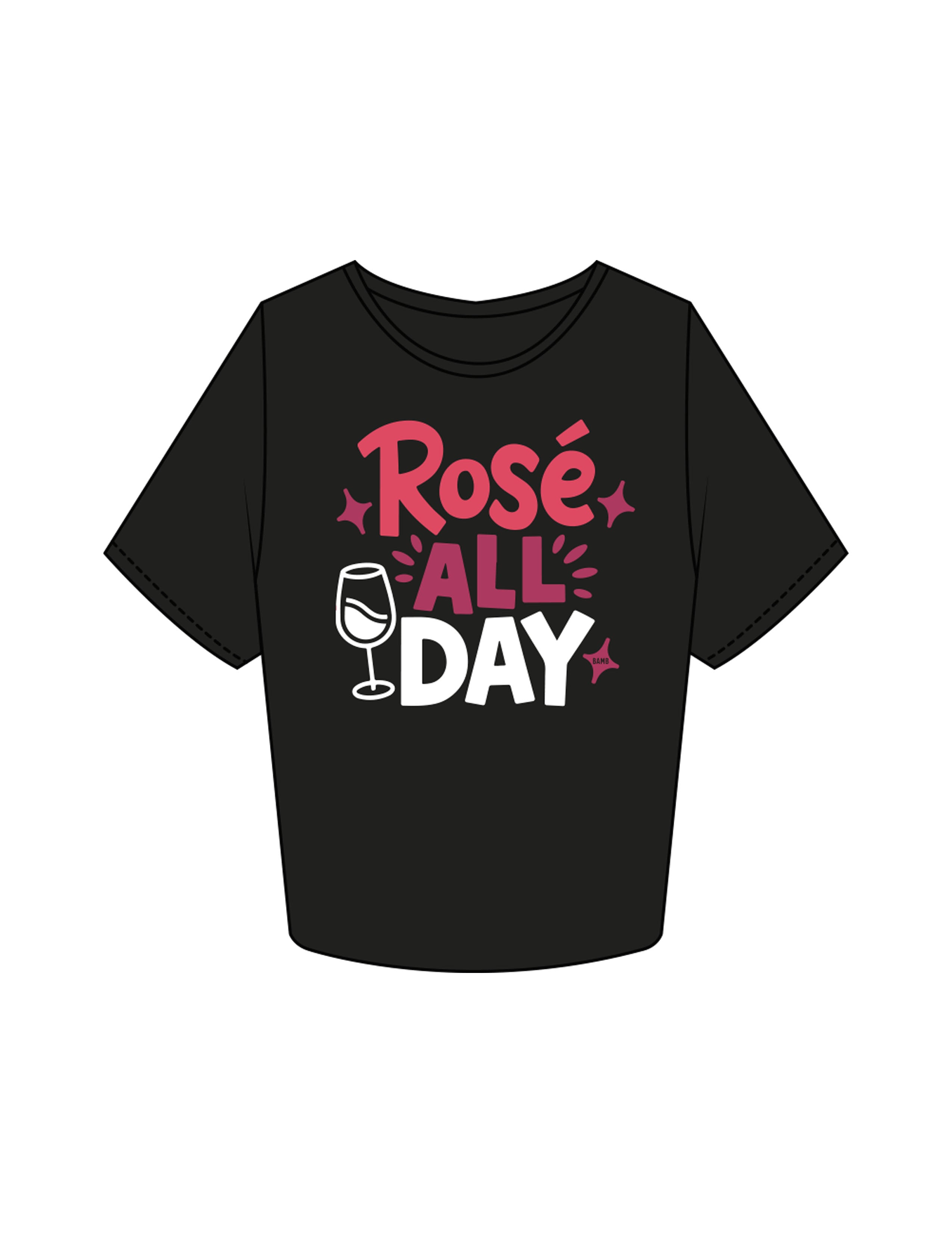 The Crop Tee - Black - BAMB - Center Chest Stacked - Printed - Full Color
