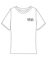 The Baby Tee - White - Viva Pilates - Left Chest - Printed - Black