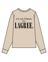 The Mens Heavyweight Long Sleeve - Washed Khaki - Studio 205 - Left Chest "205" & Back Stacked - Printed - Black
