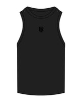 The Mens Ribbed Tank - Black - IR Fit - Center Chest - Embroidered - Tone on Tone