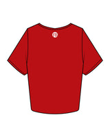 The Crop Tee - Red - Krista - Center Chest Stacked & Back Center - White