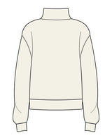 The Womens 1/4 Zip - Off White - Slo x Form - Left Chest - Printed - Charcoal Gray