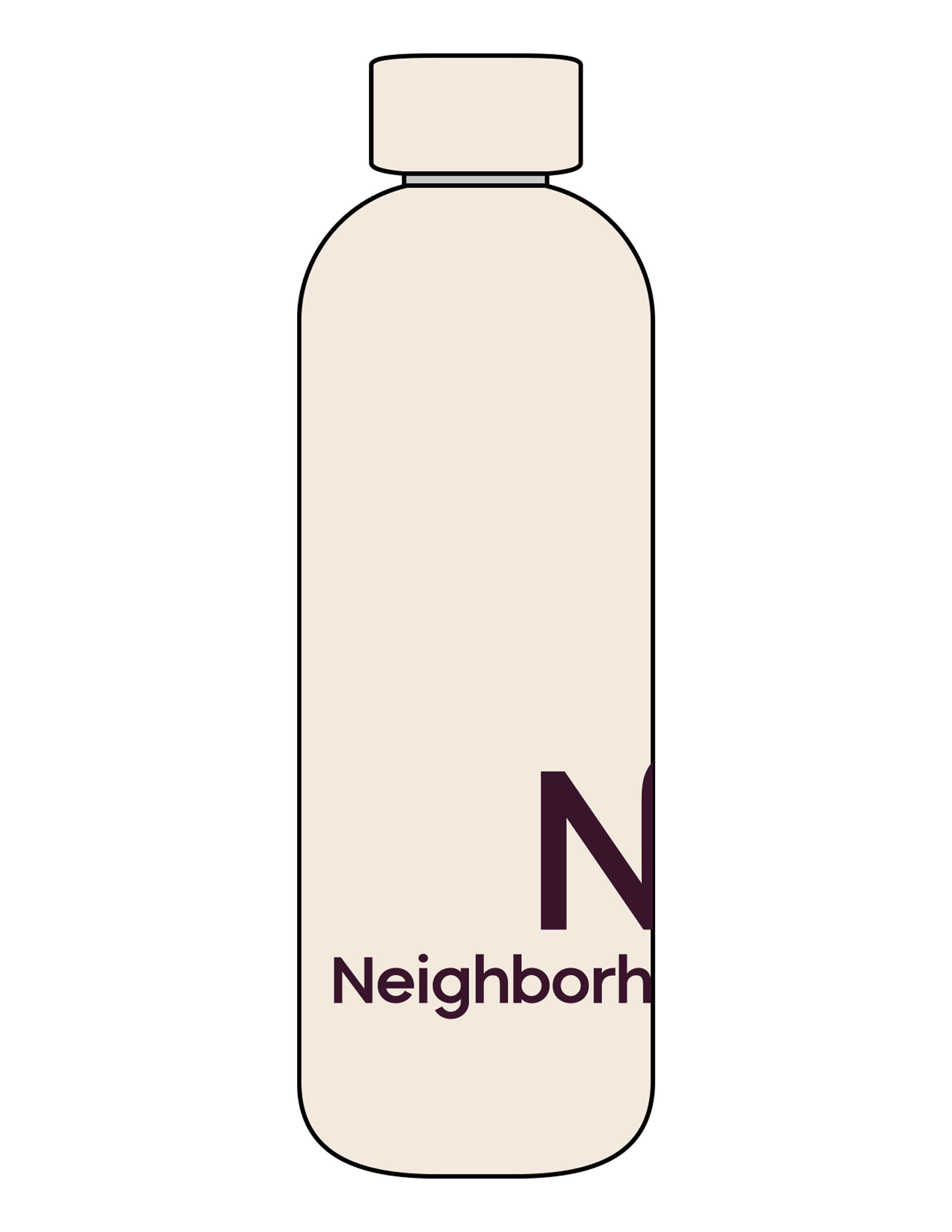 SAVE FOR MILESTONE: Water Bottle - Off White - Neighborhood Barre - Lower Body Stacked - Aubergine