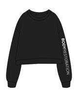 The Studio Crop - Black - Body Restoration - Left Sleeve - Printed - White