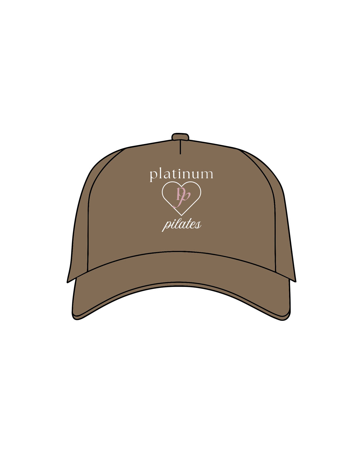 The Canvas Cap - Walnut - Platinum Pilates - Center Crown Stacked - Printed - Full Color