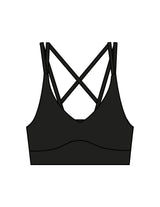 The Strappy Bra - Black - BlueCarrot - Center Back - Printed - White